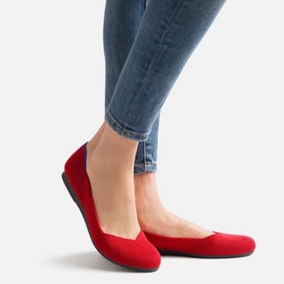 Rothy’s Scooter Red Round Toe Flats 6.5 - Picture 2 of 10